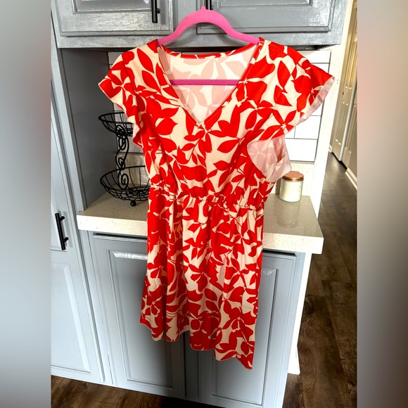 Orange and cream flower dress by Emery Rose, NWT - Picture 1 of 7